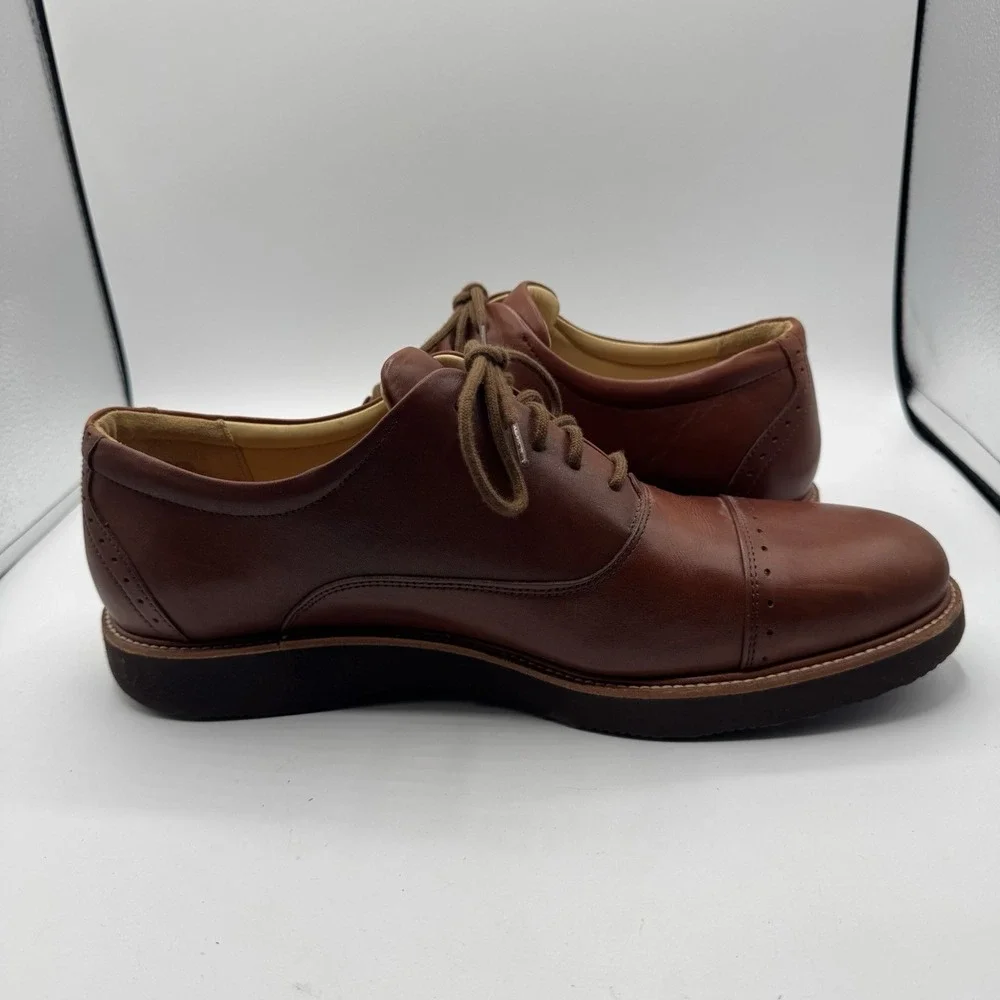 Samuel Hubbard Cap Toe Oxford Shoes Men 12M Brown Leather Vibram Portugal
